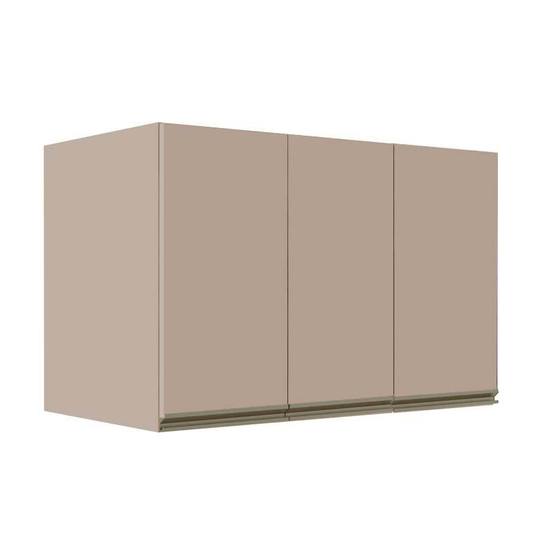 Módulo Armário Aéreo 68x120x56cm 3 Portas 100% MDF Cozinha Modulada Gold J Robel Fendi/Fendi Matte