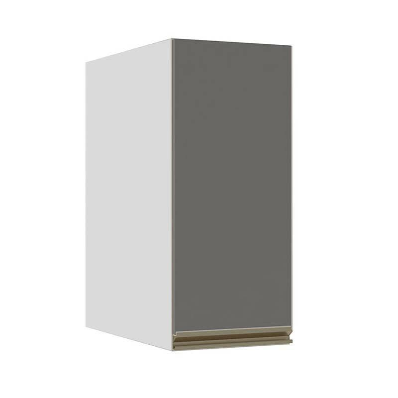Módulo Armário Aéreo 68x30x56cm 1 Porta 100% MDF Cozinha Modulada Gold J Robel Branco/Cinza Matte