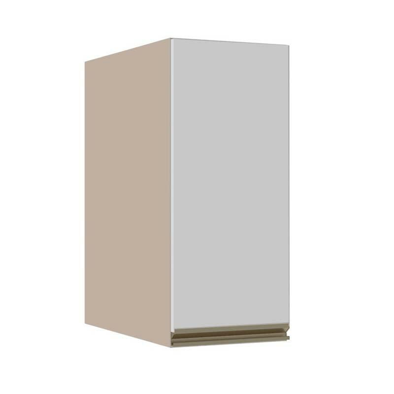 Módulo Armário Aéreo 68x30x56cm 1 Porta 100% MDF Cozinha Modulada Gold J Robel Fendi/Branco Matte