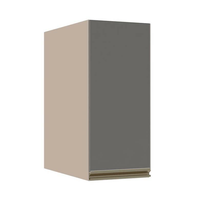 Módulo Armário Aéreo 68x30x56cm 1 Porta 100% MDF Cozinha Modulada Gold J Robel Fendi/Cinza Matte