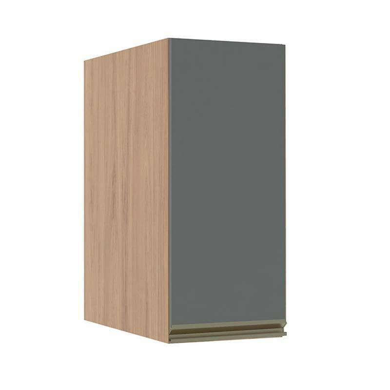 Módulo Armário Aéreo 68x30x56cm 1 Porta 100% MDF Cozinha Modulada Gold J Robel Hanover/Cinza Matte