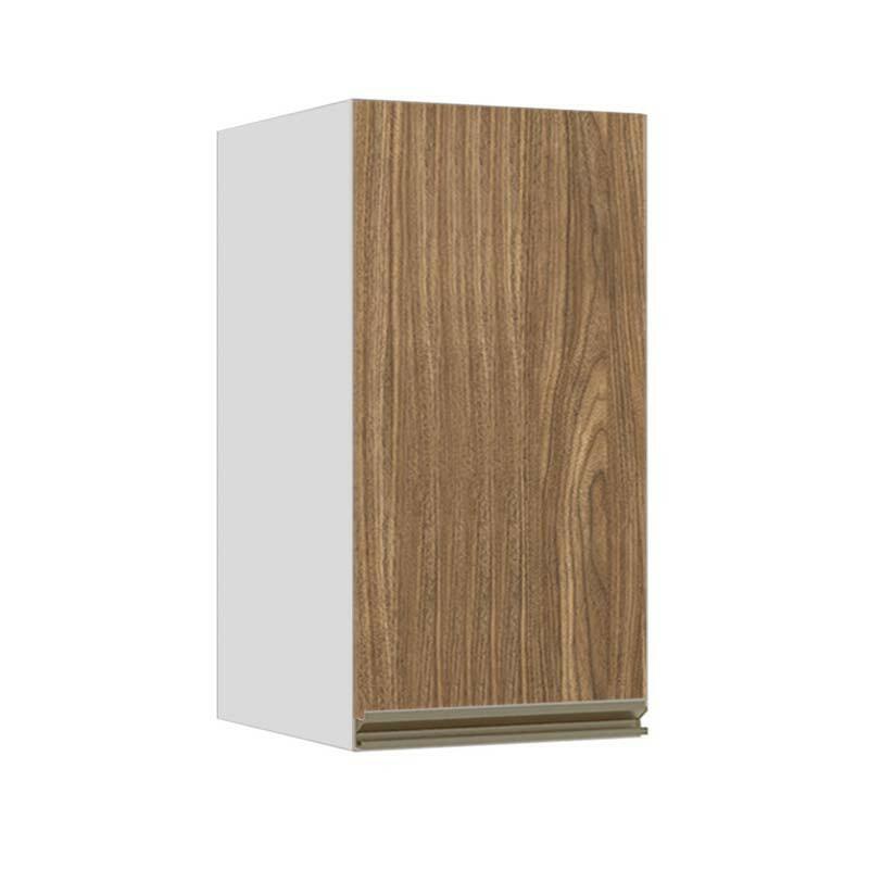 Módulo Armário Aéreo 68x35x34 1 Porta 100% MDF Cozinha Modulada Gold J Robel Branco/Amendoeira BP Módulo Armário Aéreo 68x35x34 1 Porta 100% MDF Cozinha Modulada Gold J Robel Branco/Amendoeira BP
