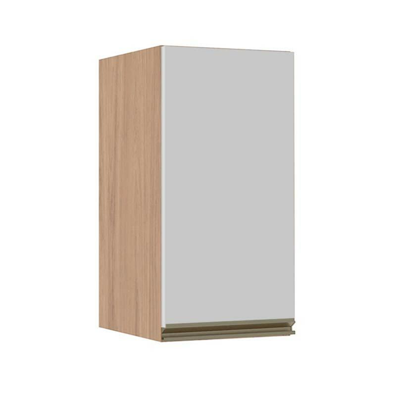 Módulo Armário Aéreo 68x35x34 1 Porta 100% MDF Cozinha Modulada Gold J Robel Hanover/Branco Matte