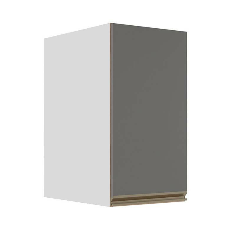 Módulo Armário Aéreo 68x35x56cm 1 Porta 100% MDF Cozinha Modulada Gold J Robel Branco/Cinza Matte
