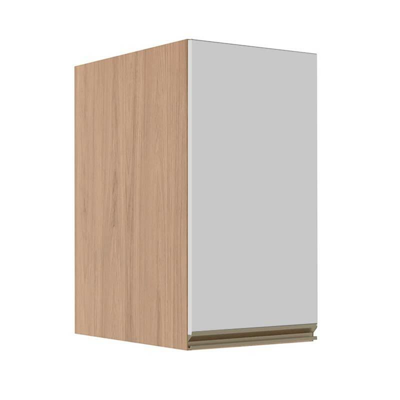 Módulo Armário Aéreo 68x35x56cm 1 Porta 100% MDF Cozinha Modulada Gold J Robel Hanover/Branco Matte