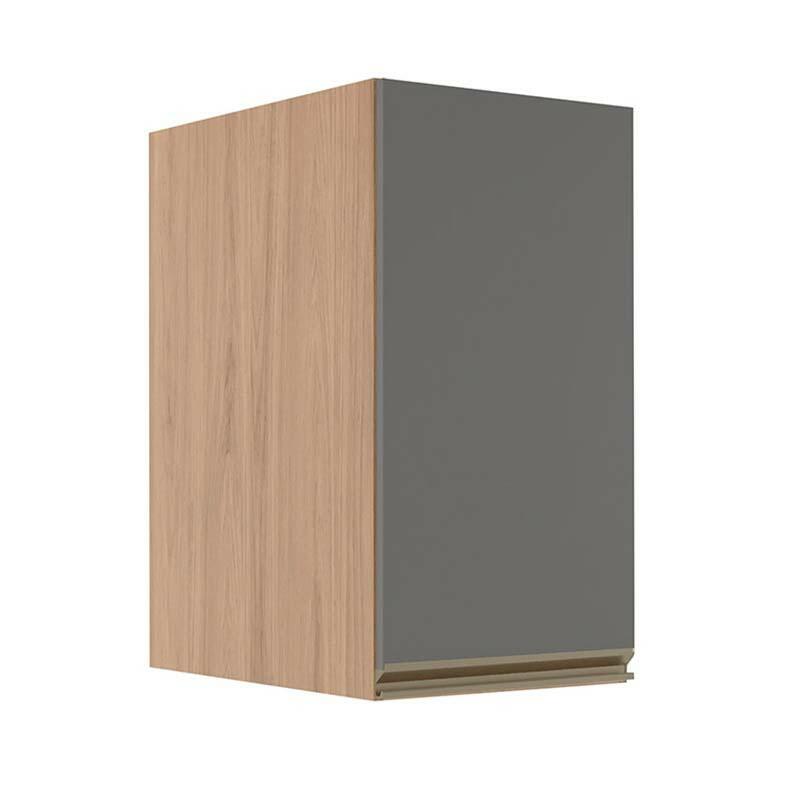 Módulo Armário Aéreo 68x35x56cm 1 Porta 100% MDF Cozinha Modulada Gold J Robel Hanover/Cinza Matte