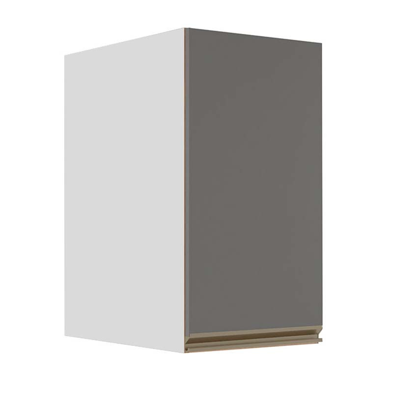 Módulo Armário Aéreo 68x40x56cm 1 Porta 100% MDF Cozinha Modulada Gold J Robel Branco/Cinza Matte