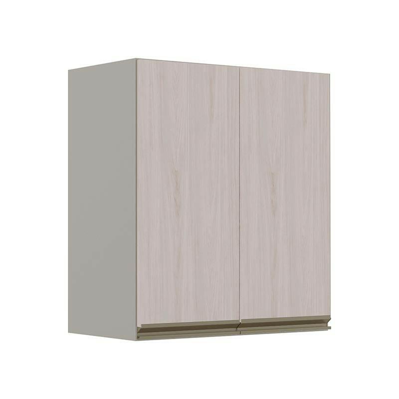 Módulo Armário Aéreo 68x60 2 Portas 100% MDF Cozinha Modulada Gold Robel Fendi/Aspen