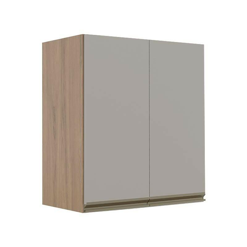 Módulo Armário Aéreo 68x60 2 Portas 100% MDF Cozinha Modulada Gold Robel Hanover/Fendi