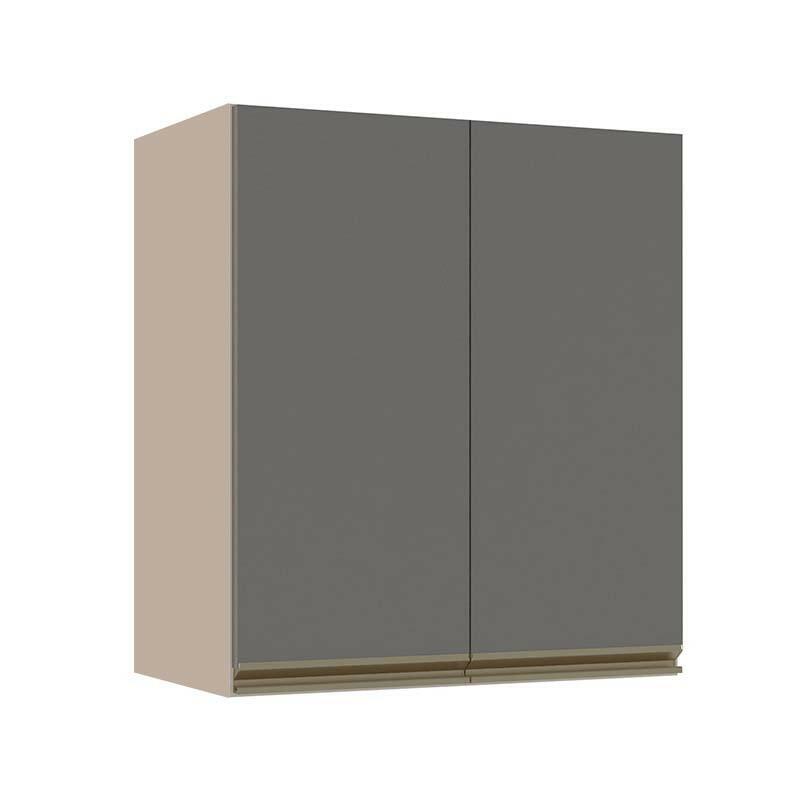 Módulo Armário Aéreo 68x60x34cm 2 Portas 100% MDF Cozinha Modulada Gold J Robel Fendi/Cinza Matte Módulo Armário Aéreo 68x60x34cm 2 Portas 100% MDF Cozinha Modulada Gold J Robel Fendi/Cinza Matte