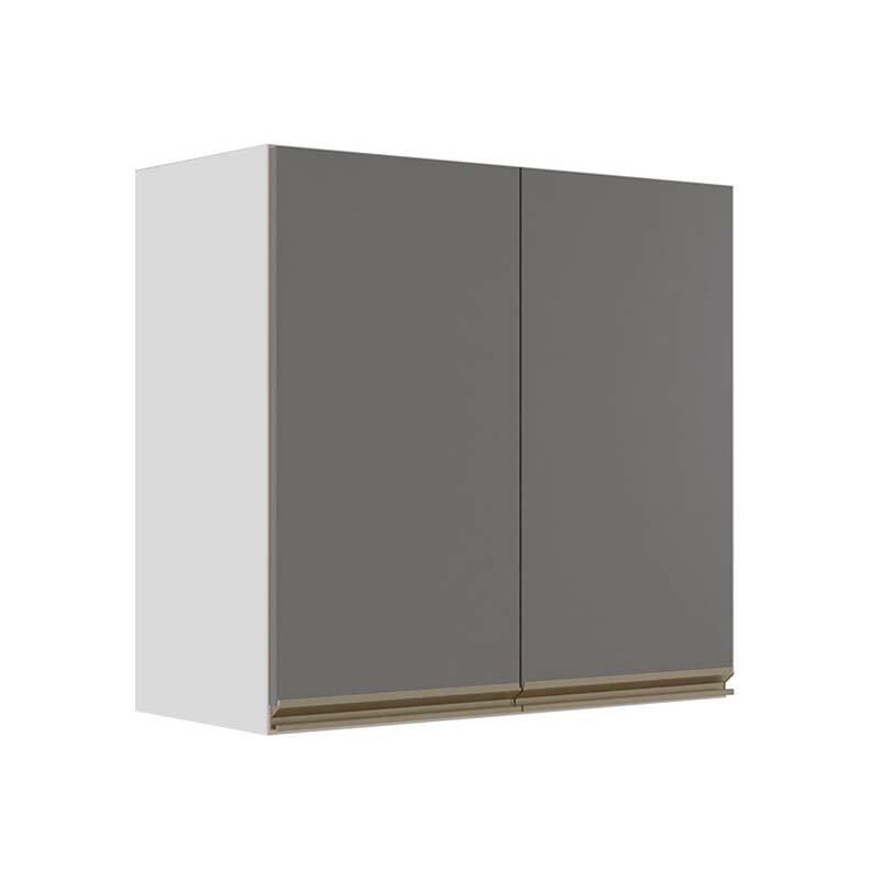 Módulo Armário Aéreo 68x70x34cm 2 Portas 100% MDF Cozinha Modulada Gold J Robel Branco/Cinza Matte Módulo Armário Aéreo 68x70x34cm 2 Portas 100% MDF Cozinha Modulada Gold J Robel Branco/Cinza Matte