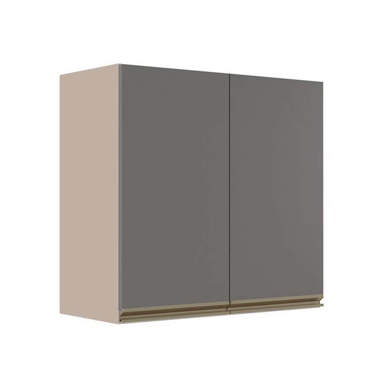 Módulo Armário Aéreo 68x70x34cm 2 Portas 100% MDF Cozinha Modulada Gold J Robel Fendi/Cinza Matte Módulo Armário Aéreo 68x70x34cm 2 Portas 100% MDF Cozinha Modulada Gold J Robel Fendi/Cinza Matte
