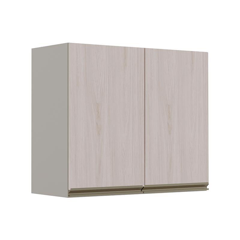 Módulo Armário Aéreo 68x80 2 Portas 100% MDF Cozinha Modulada Gold Robel Fendi/Aspen