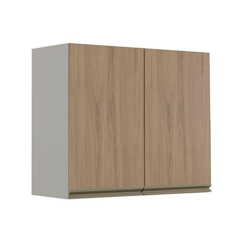 Módulo Armário Aéreo 68x80 2 Portas 100% MDF Cozinha Modulada Gold Robel Fendi/Hanover