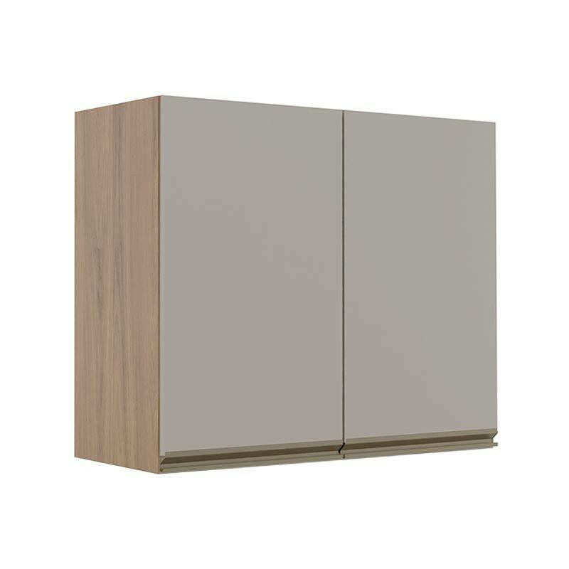Módulo Armário Aéreo 68x80 2 Portas 100% MDF Cozinha Modulada Gold Robel Hanover/Fendi