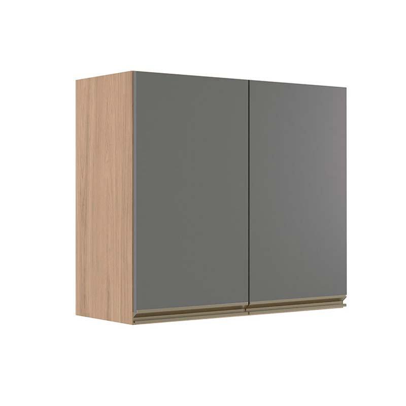Módulo Armário Aéreo 68x80x34cm 2 Portas 100% MDF Cozinha Modulada Gold J Robel Hanover/Cinza Matte Módulo Armário Aéreo 68x80x34cm 2 Portas 100% MDF Cozinha Modulada Gold J Robel Hanover/Cinza Matte