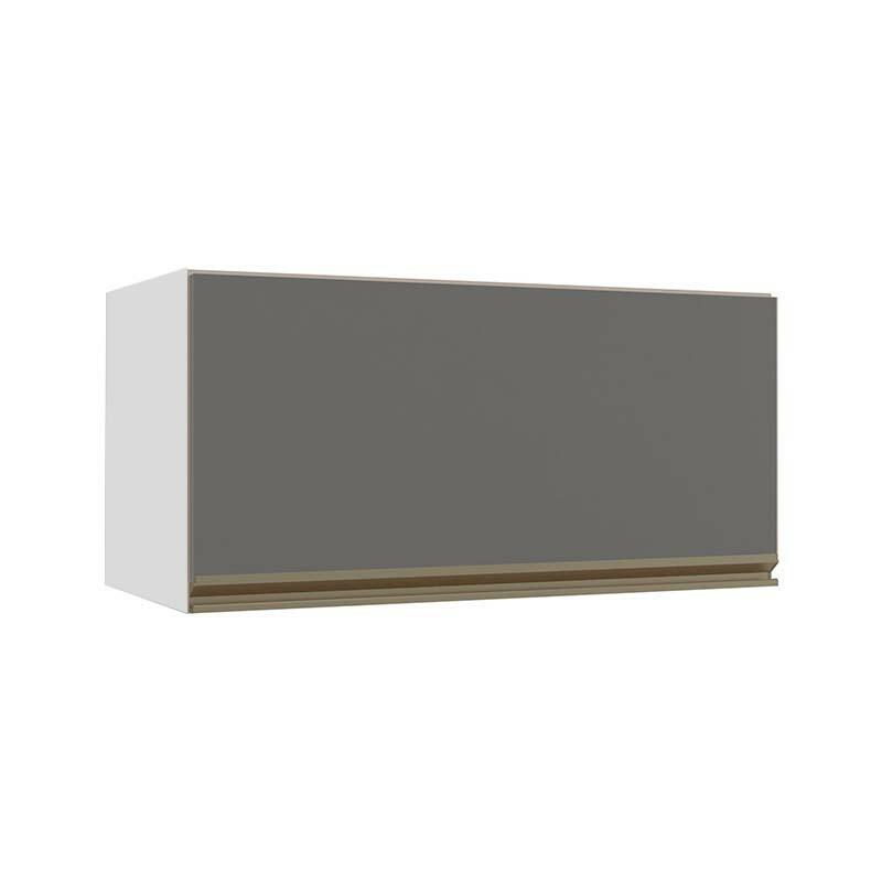 Módulo Armário Aéreo 70cm Porta Basculante 100% MDF Cozinha Modulada Gold J Robel Branco/Cinza Matte