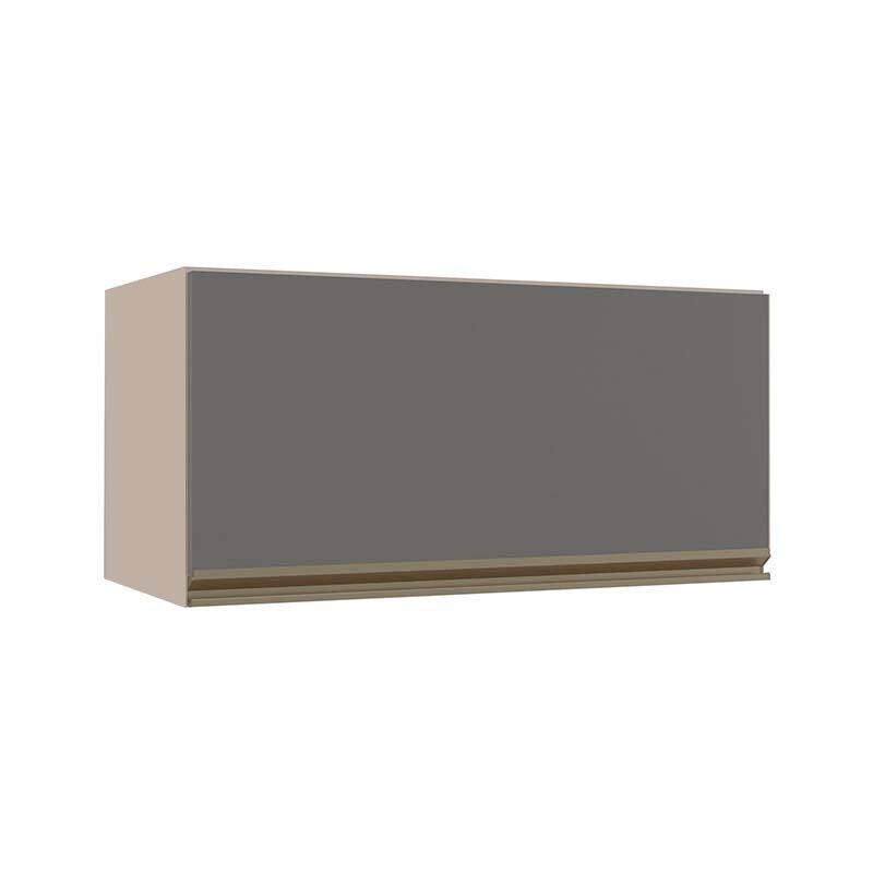 Módulo Armário Aéreo 70cm Porta Basculante 100% MDF Cozinha Modulada Gold J Robel Fendi/Cinza Matte