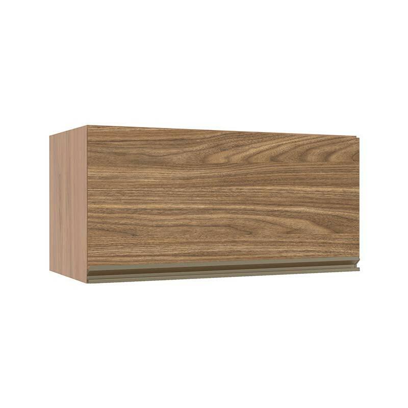 Módulo Armário Aéreo 70cm Porta Basculante 100% MDF Cozinha Modulada Gold J Robel Hanover/Amendoeira BP