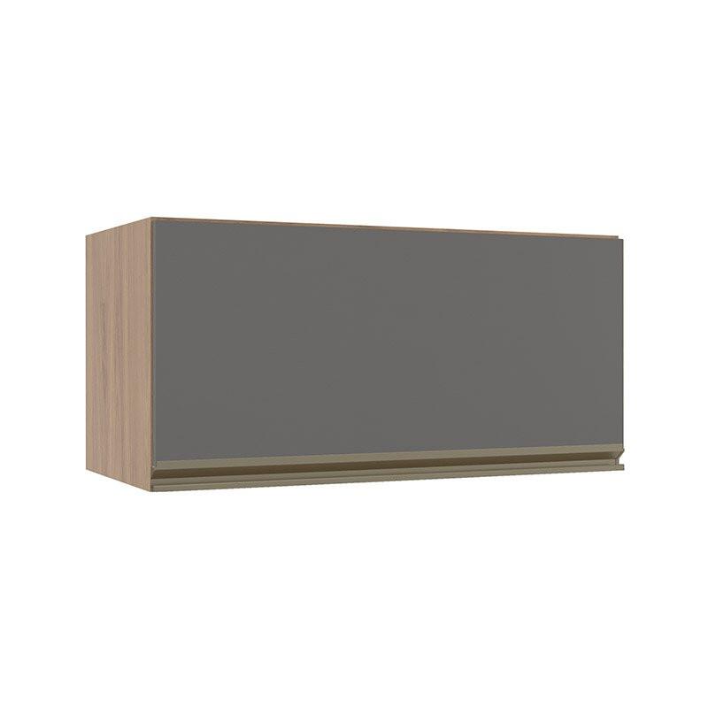 Módulo Armário Aéreo 70cm Porta Basculante 100% MDF Cozinha Modulada Gold Robel Hanover/Cinza