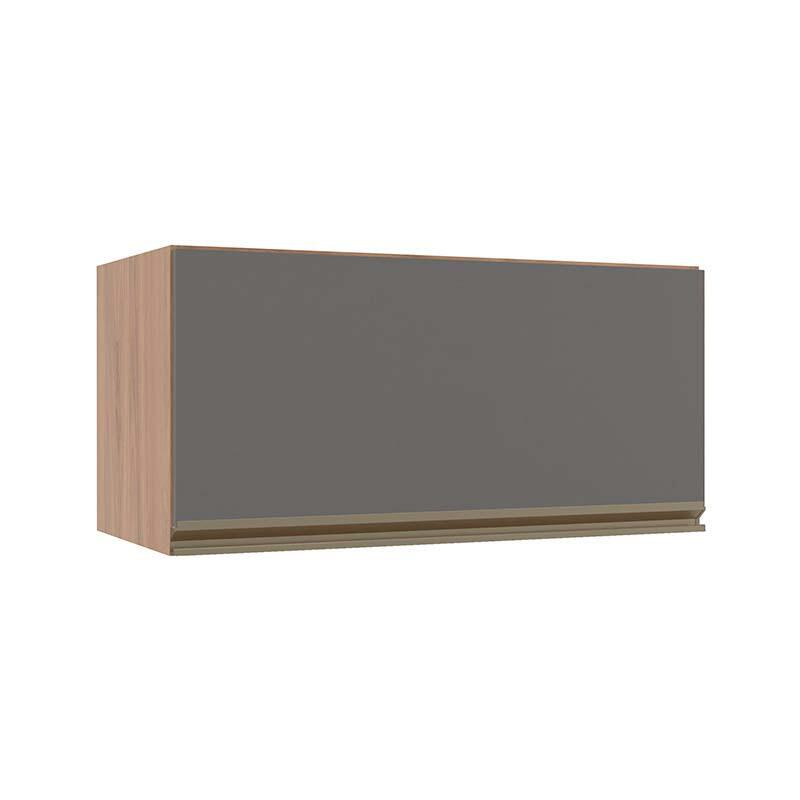 Módulo Armário Aéreo 70cm Porta Basculante 100% MDF Cozinha Modulada Gold J Robel Hanover/Cinza Matte