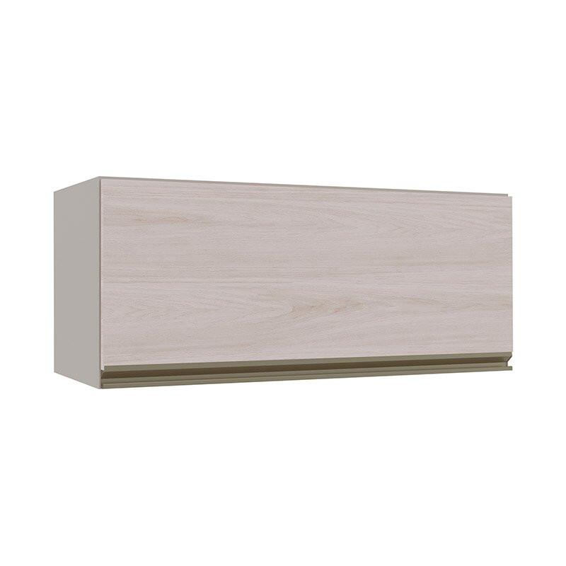 Módulo Armário Aéreo 80cm Porta Basculante 100% MDF Cozinha Modulada Gold Robel Fendi/Aspen