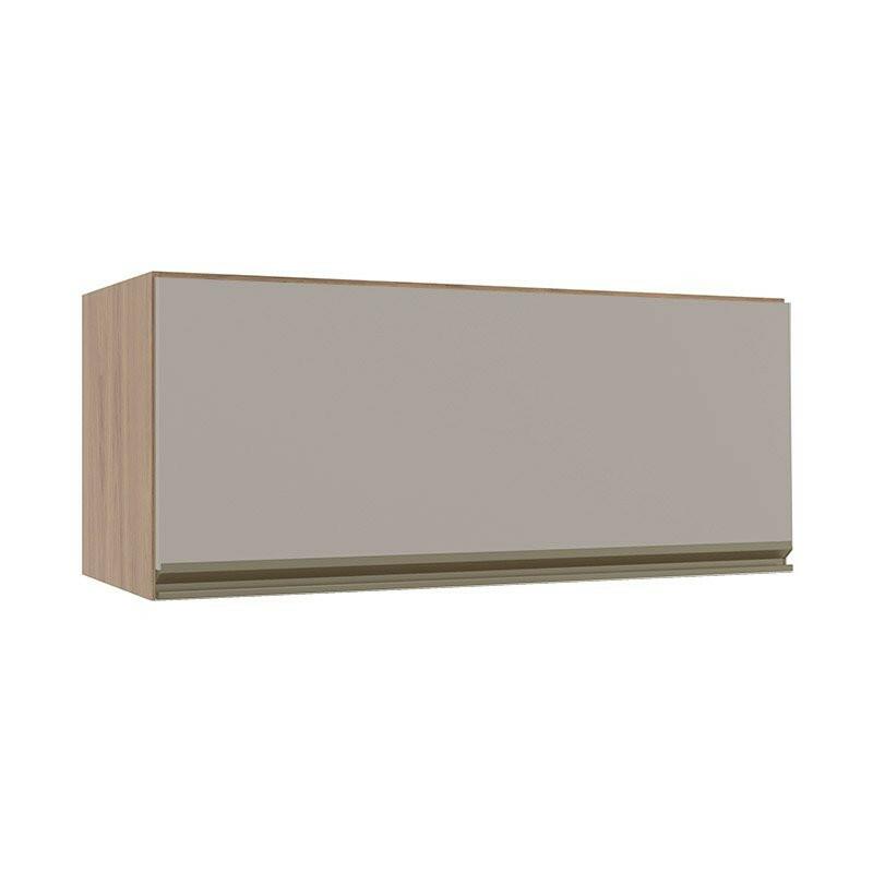 Módulo Armário Aéreo 80cm Porta Basculante 100% MDF Cozinha Modulada Gold Robel Hanover/Fendi