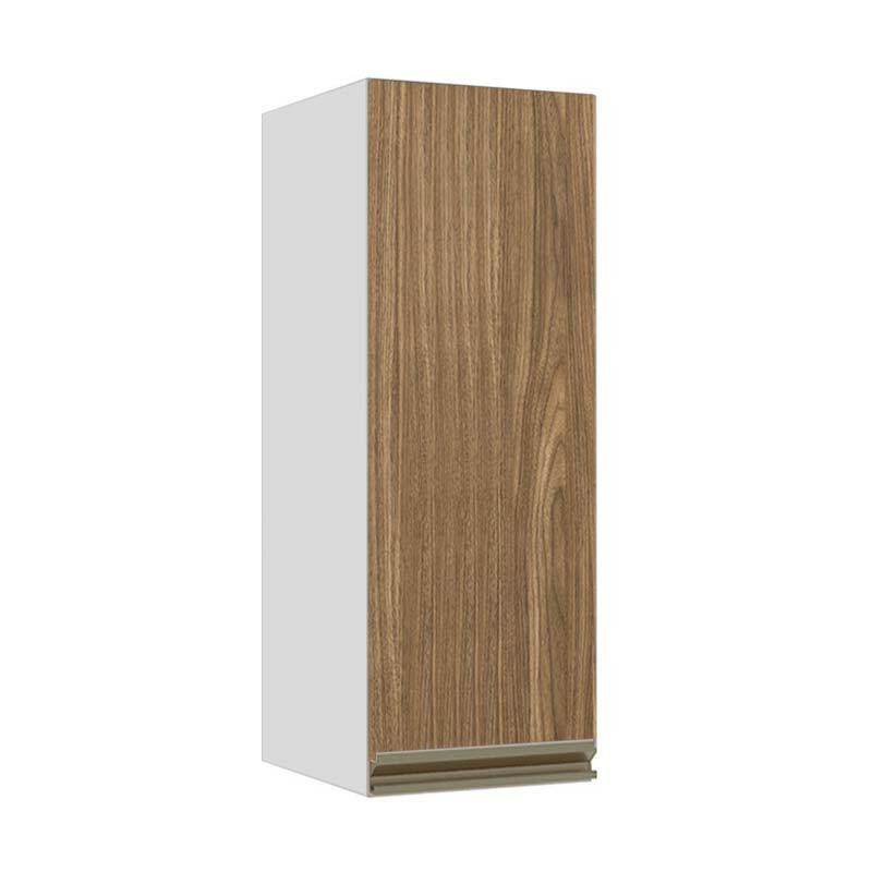 Módulo Armário Aéreo 88x30x34cm 1 Porta 100% MDF Cozinha Modulada Gold J Robel Branco/Amendoeira BP Módulo Armário Aéreo 88x30x34cm 1 Porta 100% MDF Cozinha Modulada Gold J Robel Branco/Amendoeira BP