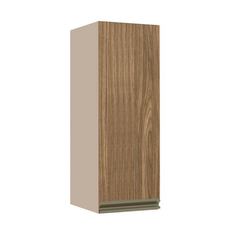 Módulo Armário Aéreo 88x30x34cm 1 Porta 100% MDF Cozinha Modulada Gold J Robel Fendi/Amendoeira BP Módulo Armário Aéreo 88x30x34cm 1 Porta 100% MDF Cozinha Modulada Gold J Robel Fendi/Amendoeira BP