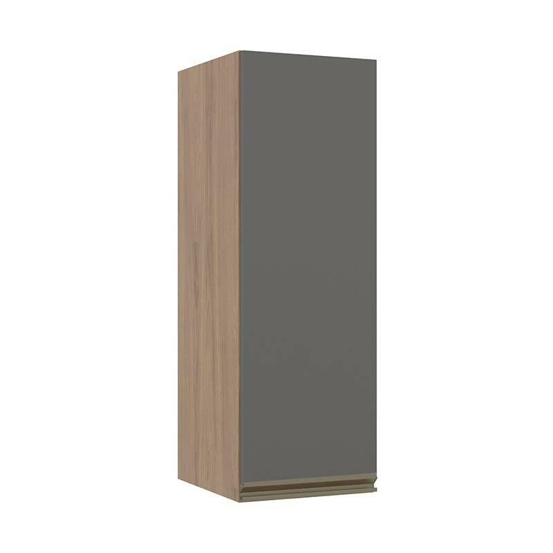 Módulo Armário Aéreo 88x30 1 Porta 100% MDF Cozinha Modulada Gold Robel Hanover/Cinza