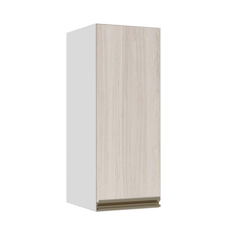 Módulo Armário Aéreo 88x35x34cm 1 Porta 100% MDF Cozinha Modulada Gold J Robel Branco/Aspen