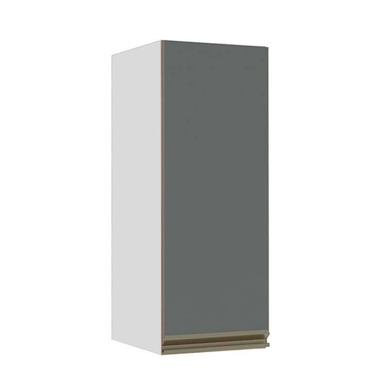 Módulo Armário Aéreo 88x35x34cm 1 Porta 100% MDF Cozinha Modulada Gold J Robel Branco/Cinza Matte