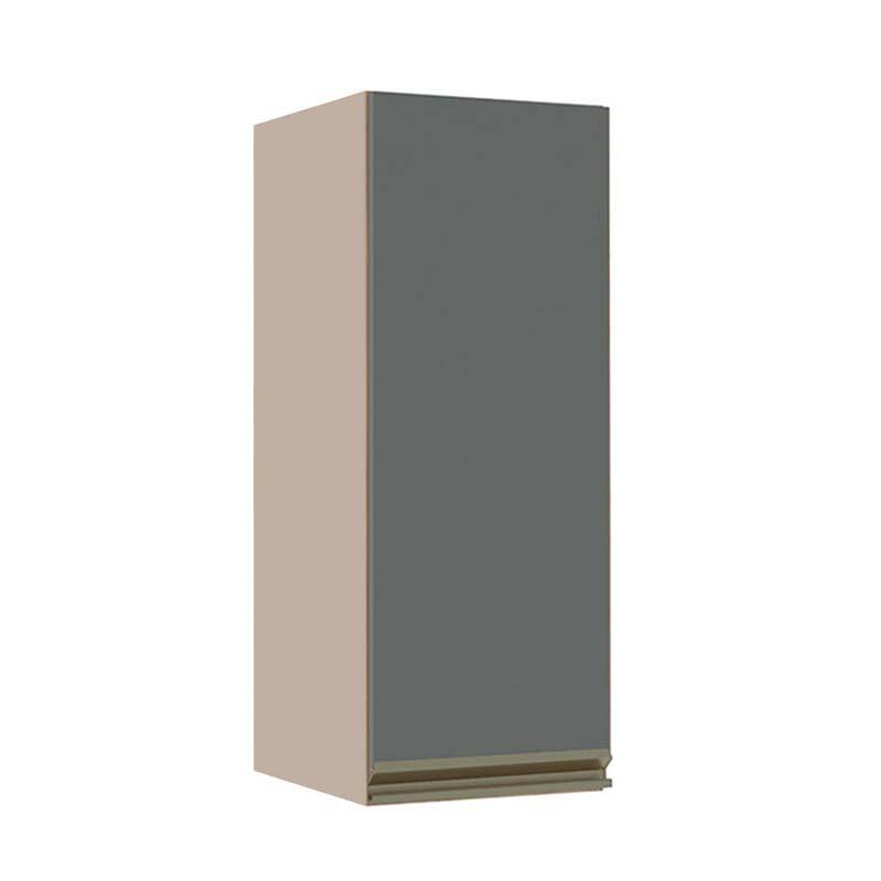 Módulo Armário Aéreo 88x35x34cm 1 Porta 100% MDF Cozinha Modulada Gold J Robel Fendi/Cinza Matte