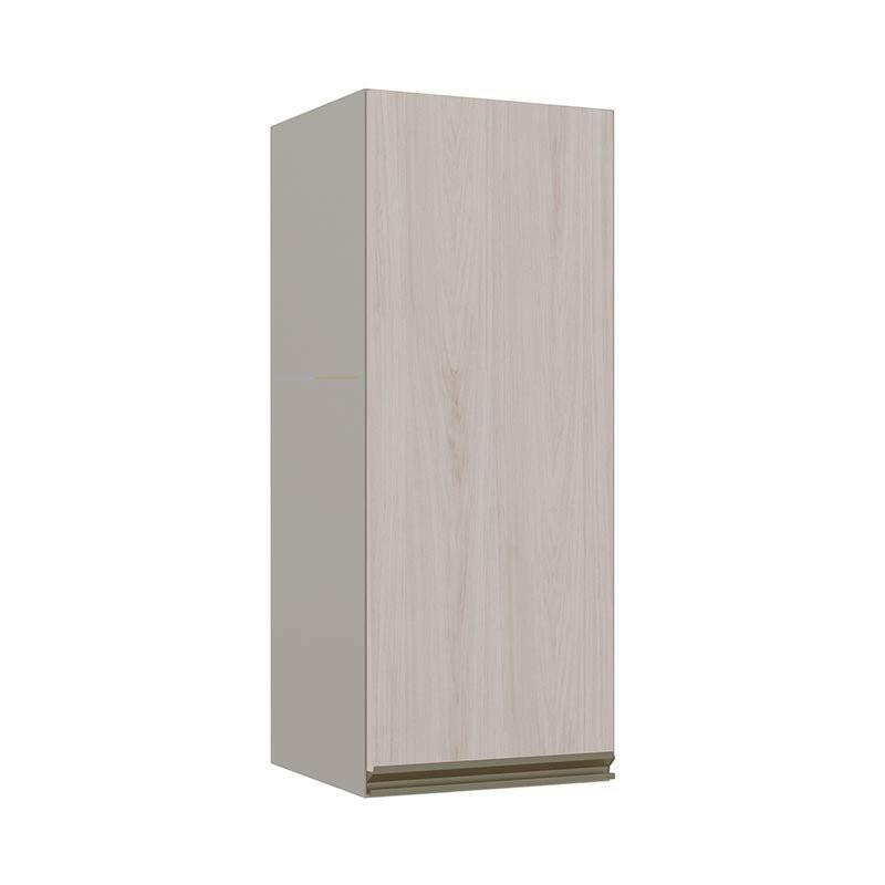 Módulo Armário Aéreo 88x35 1 Porta 100% MDF Cozinha Modulada Gold Robel Fendi/Aspen