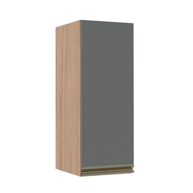 Módulo Armário Aéreo 88x35x34cm 1 Porta 100% MDF Cozinha Modulada Gold J Robel Hanover/Cinza Matte