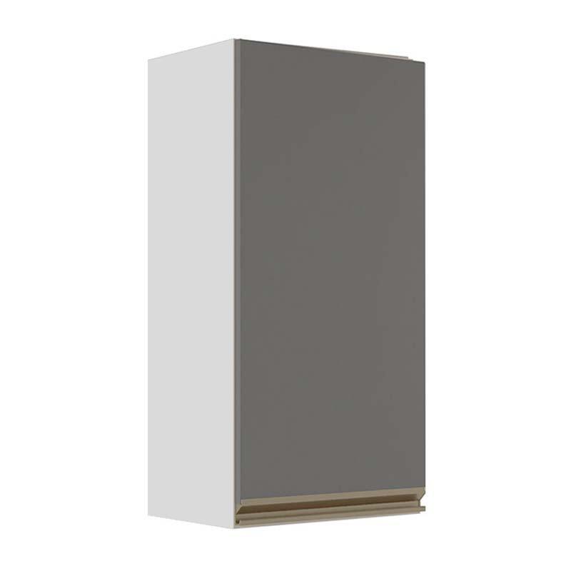 Módulo Armário Aéreo 88x40x34cm 1 Porta 100% MDF Cozinha Modulada Gold J Robel Branco/Cinza Matte