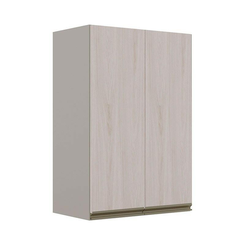 Módulo Armário Aéreo 88x60 2 Portas 100% MDF Cozinha Modulada Gold Robel Fendi/Aspen