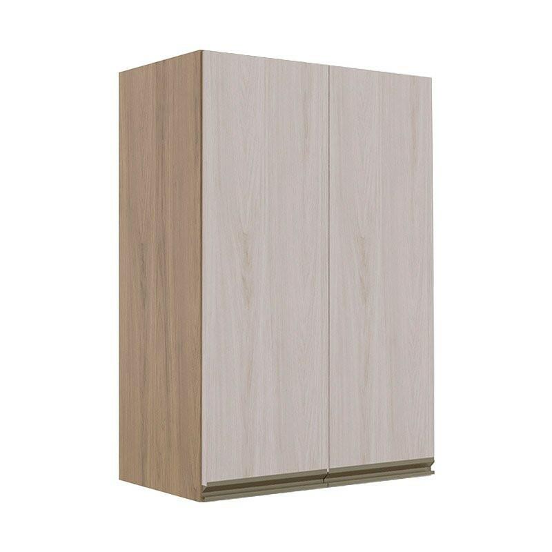 Módulo Armário Aéreo 88x60 2 Portas 100% MDF Cozinha Modulada Gold Robel Hanover/Aspen
