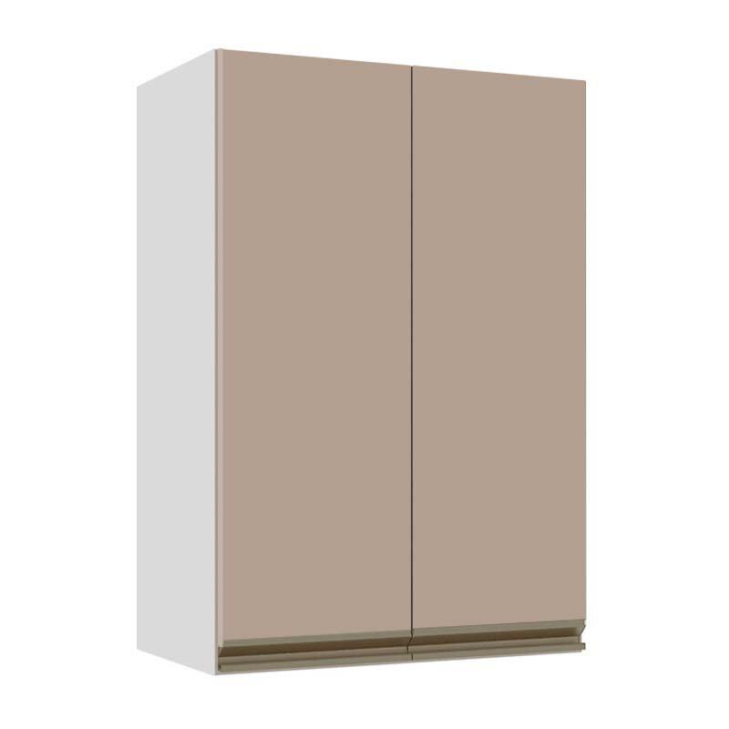 Módulo Armário Aéreo 88x60x34cm 2 Portas 100% MDF Cozinha Modulada Gold J Robel Branco/Fendi Matte