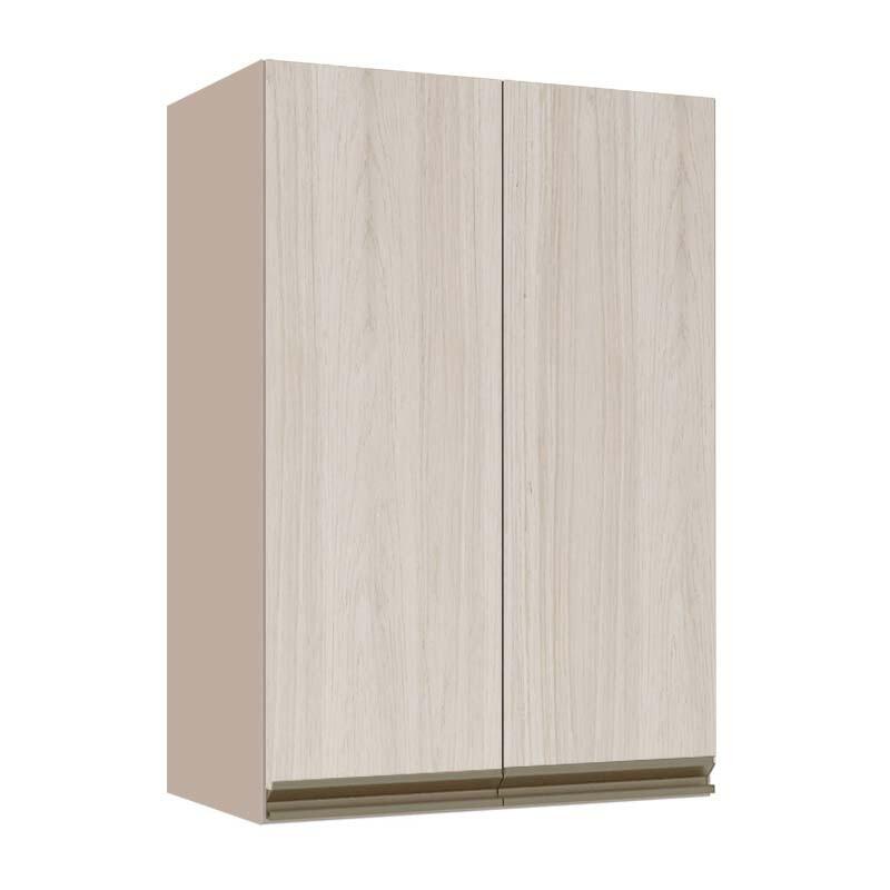 Módulo Armário Aéreo 88x60x34cm 2 Portas 100% MDF Cozinha Modulada Gold J Robel Fendi/Aspen
