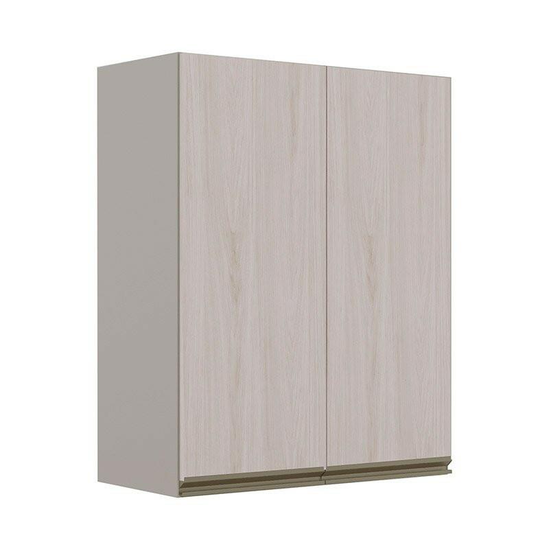 Módulo Armário Aéreo 88x70 2 Portas 100% MDF Cozinha Modulada Gold Robel Fendi/Aspen