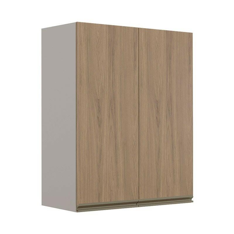 Módulo Armário Aéreo 88x70 2 Portas 100% MDF Cozinha Modulada Gold Robel Fendi/Hanover