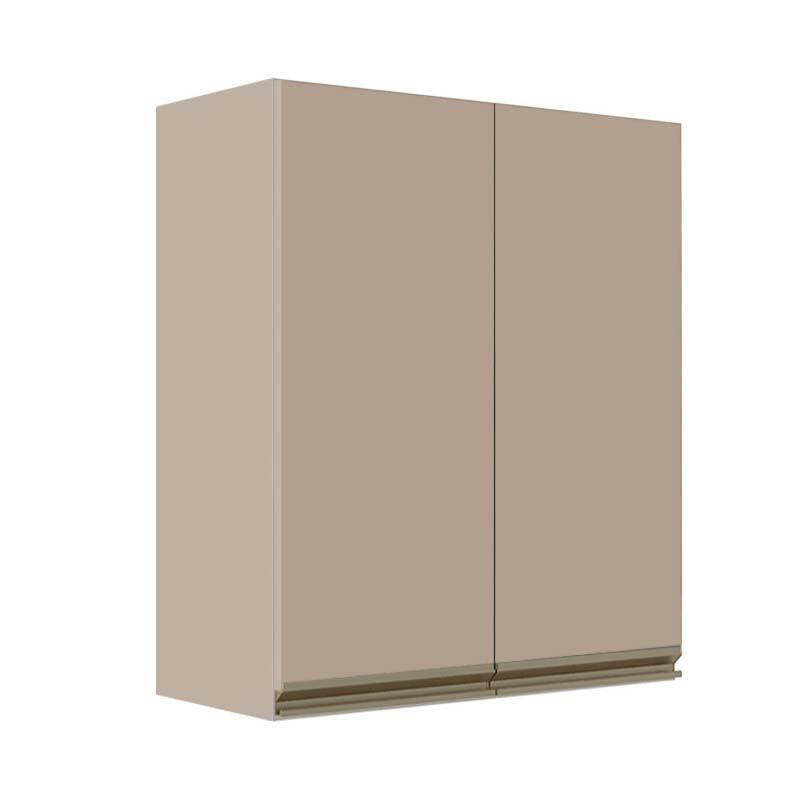 Módulo Armário Aéreo 88x70x34cm 2 Portas 100% MDF Cozinha Modulada Gold J Robel Fendi/Fendi Matte