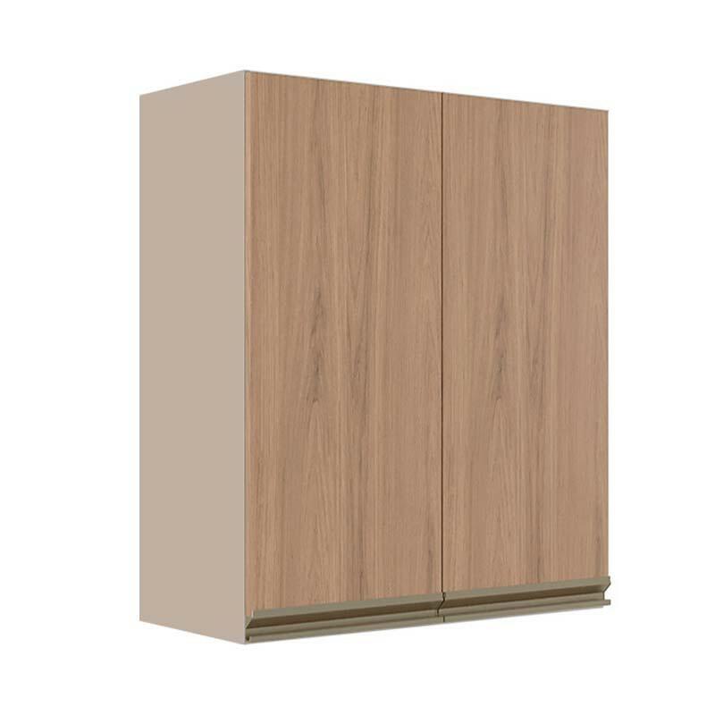 Módulo Armário Aéreo 88x70x34cm 2 Portas 100% MDF Cozinha Modulada Gold J Robel Fendi/Hanover