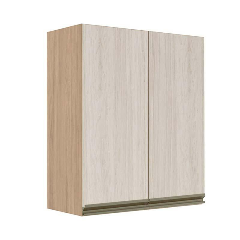 Módulo Armário Aéreo 88x70x34cm 2 Portas 100% MDF Cozinha Modulada Gold J Robel Hanover/Aspen
