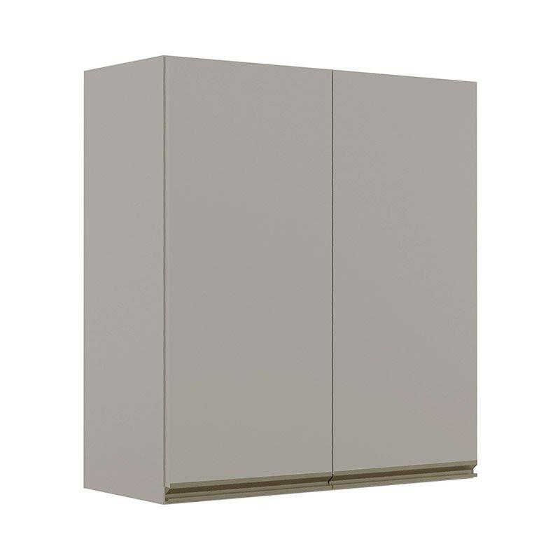 Módulo Armário Aéreo 88x80 2 Portas 100% MDF  Cozinha Modulada Gold Robel Fendi/Fendi