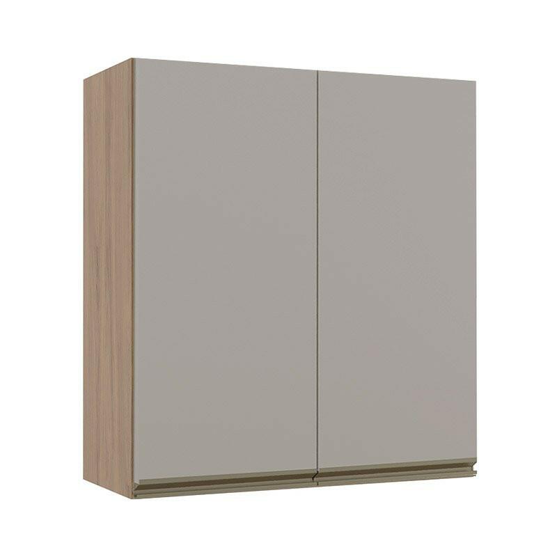 Módulo Armário Aéreo 88x80 2 Portas 100% MDF Cozinha Modulada Gold Robel Hanover/Fendi