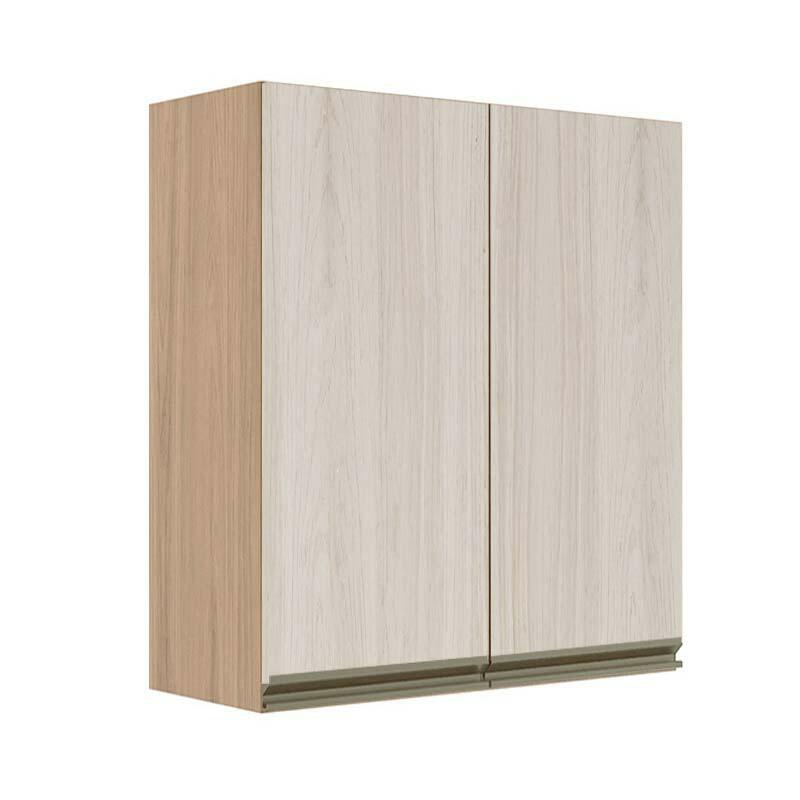 Módulo Armário Aéreo 88x80x34cm 2 Portas 100% MDF Cozinha Modulada Gold J Robel Hanover/Aspen