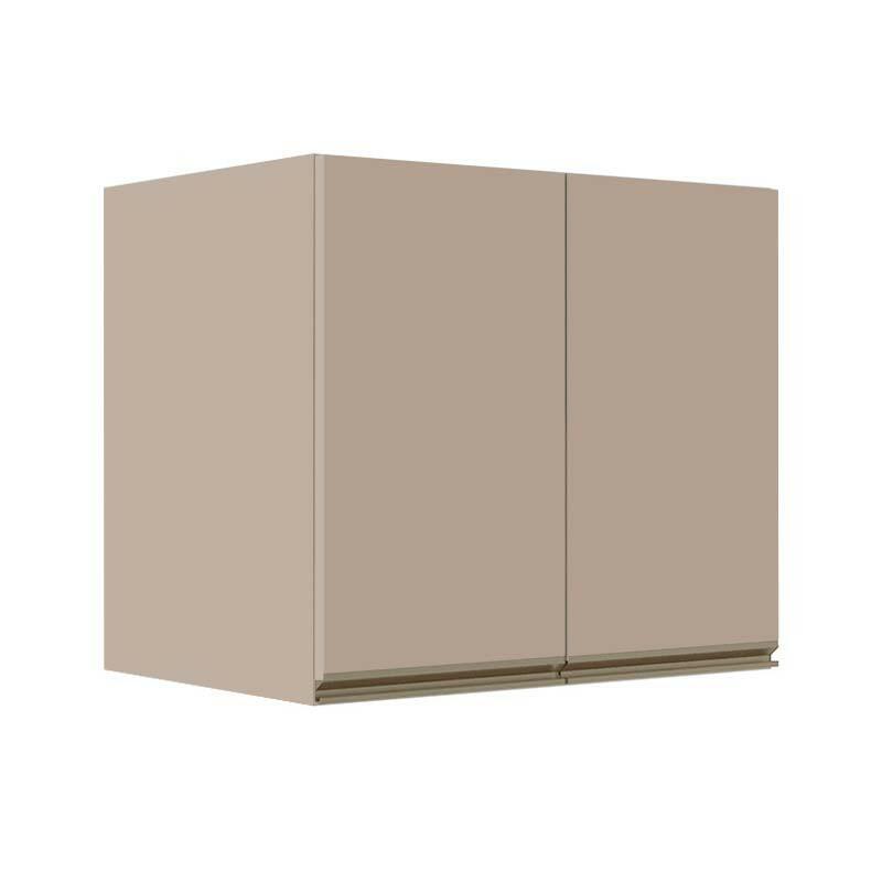 Módulo Armário Aéreo 68x80x56cm 2 Portas 100% MDF Cozinha Modulada Gold J Robel Fendi/Fendi Matte