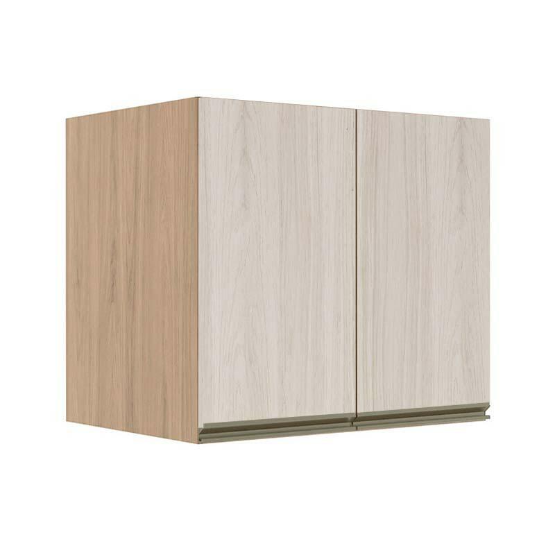 Módulo Armário Aéreo 68x80x56cm 2 Portas 100% MDF Cozinha Modulada Gold J Robel Hanover/Aspen